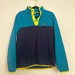 Lands' End Blue Quarter Snap Fleece Pullover Oeko-Tex Photo 0