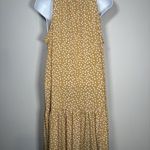 Banana Republic  Medium Mustard Yellow White Floral Flounce Shift Dress Casual Photo 5