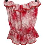 Chris & Carol  Red & White Ruffled Strapless Tank Top Size Small Photo 8