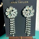 Ann Taylor  Hollywood Glam Light Blue Aquamarine Crystal Rhinestone Drop Earrings Photo 0
