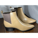 A New Day Tan Gwen Faux Leather Low Shaft Ankle Heeled Boots Size 7 NEW Photo 1