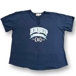 Bum Equipment Vintage Womens TShirt Top Graphic Print VNeck Short Sleeve Blue 2X Photo 0