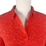 Banana Republic Dress Lace Flutter Sleeves Polo Red Small Photo 3