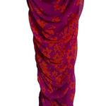 Fuzzi Azalea Red Pink Floral Print Ruched Sleeveless Maxi Dress Size Large Photo 4