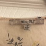 Miss Me  Women's Small Ivory Floral‎ Babydoll Boho Cottagecore Top V Neck Flutter Photo 1