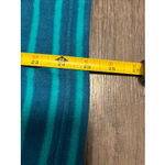 Lands' End Two  Women's Fleece 1/4 Zip Pullover Top Stripe Teal Blue M 10-12 Cozy Photo 8