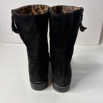 Stuart Weitzman  Black Suede Boots 8.5 - Side Zip, Leopard Lined, Made in Spain Photo 4