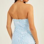 Altar'd State Altar’d State Adley Embellished Mini Dress Light Powder Pastel Blue Small Photo 1