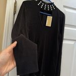 Michael Kors  sweater crew turtle neck hollow front long sleeve pearls neck NWT Photo 1