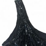Emanuel Ungaro Silk Beaded Sequin Black Mini Dress Size 6 Photo 2