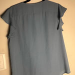 Vince Camuto Elegant Blue Ruffle Sleeve Top Career Office Workwear Photo 5