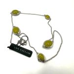 Ann Taylor silver tone and green asymmetrical station necklace New with tags Photo 1