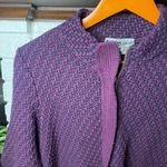 Habitat  Clothes To Live In‎ Purple Black Knit Zip Front Cardigan Sweater Size XS Photo 1
