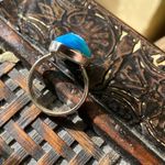 Marine Blue Aura Druzy Solid Sterling Silver Ring 8.5 Blue Photo 10