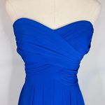 David's Bridal DAVID’S BRIDAL Cobalt Blue Short Crinkle Chiffon Strapless Mini Dress 2 Photo 1