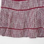 Banana Republic [] Red Pink Tweed Flounce Hem Tiered A-Line Mini Skirt Size 12 Photo 8