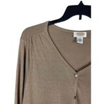 Talbots Vintage  Gold Sparkle Long Sleeve Stretch Lightweight Cardigan Top 2x Photo 2