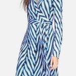Diane Von Furstenberg  DVF New Jeanne Two Wrap Dress Blue White Collared Size 2 Photo 0