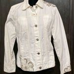 Bill Blass Blassport Sequence white wash jean jacket. Medium Photo 0