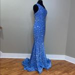 Dress for Everyone Sparkling Blue Gown One Shoulder Size 4 Photo 9