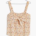 Madewell  tank top blouse speckled size 14 cotton twist tie front detail v neck Photo 0
