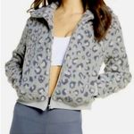 Beyond Yoga  All Time Leopard Sherpa Fuzzy Bomber Jacket Size M Photo 0