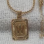Gold plated Stainless Steel Initial W Letter Pendant Comes With 18" in Long Box Adjustable Chain Necklace Photo 0