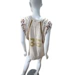 Free People top Los Angeles 86 summer nights Embellished Sleeve T Shirt Women M Photo 4