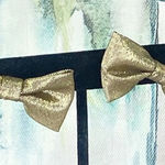 Vintage Metallic Gold Bow Tie Earrings Gold Photo 0
