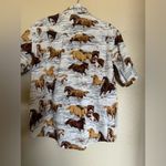 American Vintage Vintage All Over Horse Button Down Shirt Size XL‎ Winter Running Horse Print Photo 5