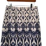 J.Crew Trellis Blue & White Floral Skirt - Size 2 Photo 1