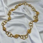 Early 2000's Chunky Gold Metal Chainlink Leo Lion Waist Toggle Belt 32.5" Photo 4