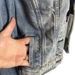 American Eagle Denim Casual Jacket with Hoodie | Size M Photo 6