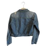 American Eagle Outfitters‎ Denim Jacket Medium M Distressed Cropped Jean Blue Photo 1