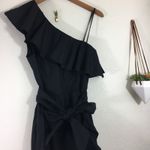 Sandro NWT  Lover black ruffle asymmetric dress Photo 3