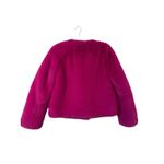 Milly  Faux Fur Jacket Coat Fushia Cropped Statement‎ Spread Collar Preppy SZ S Photo 1