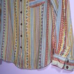 Anthropologie Button Up Top Women Size 6 Wool Western Aztec Boho Embroidered Photo 2