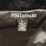 Nina Leonard Collared Cap Sleeve One Button Closure Faux Fur Cape Photo 7