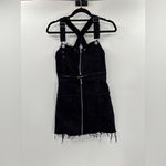 RE/DONE  Zipped Overall Denim Dungaree Dress in Black Photo 4