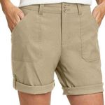 Eddie Bauer Rolled Hem Bermuda Short NWT Women's Tan Casual Shorts Photo 0