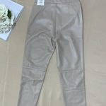 ZARA Faux Leather Beige Pants Photo 8