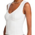 AQUA ‎ Bloomingdales White Bustier Tank Top Sleeveless Fitted XS Photo 2