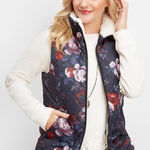 Maurice's Floral Puffer Vest Womens Size 2 Photo 0