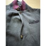 Ted Baker  London Blue Wool‎ Sleeve Textured Coat Jacket Removable Collar Size 6 Photo 5