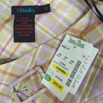 Preppy Plaid Silk‎ Blend Belted Skirt | Size 12 | NWT Orange Photo 5