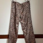Rachel Zoe Chic Brown Silky Animal Print Trousers or Pajama Pants M Photo 2