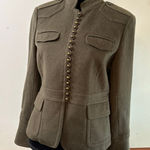 J.Crew Wool Military Officer Jacket | Size 8 | Brass Buttons | Vintage FA06 Green Photo 0