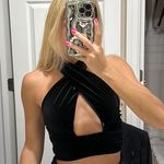 Bershka Berskha Velvet Wrap Around Top Photo 0