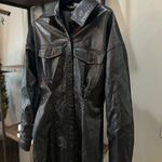 Line and Dot  Lou Faux Leather Mini Shirt Dress Black Womens Size Small Photo 5