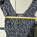 American Eagle  Women's Blue White Ditzy Print Cap Sleeve V-Neck Jumpsuit Small Photo 7